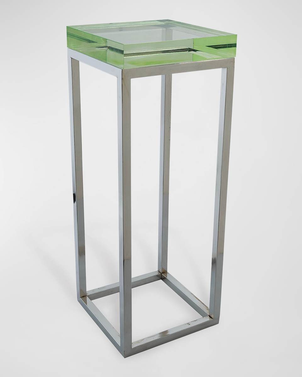 Drake Acrylic & Polished Nickel Accent Table